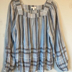 blue lauren conrad square neck top